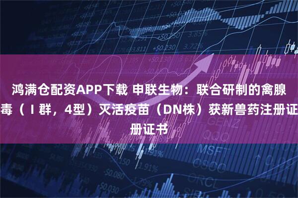 鸿满仓配资APP下载 申联生物：联合研制的禽腺病毒（Ⅰ群，4型）灭活疫苗（DN株）获新兽药注册证书