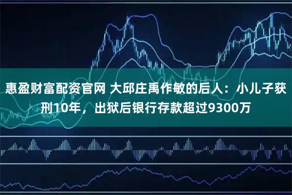 惠盈财富配资官网 大邱庄禹作敏的后人：小儿子获刑10年，出狱后银行存款超过9300万