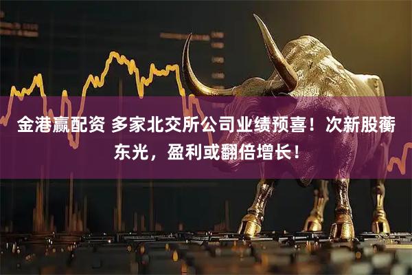金港赢配资 多家北交所公司业绩预喜！次新股蘅东光，盈利或翻倍增长！